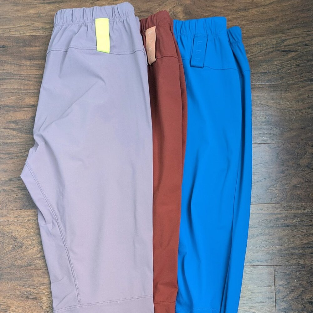 mens fabletics one jogger  small regular length lot of 3 red, blue, lavender